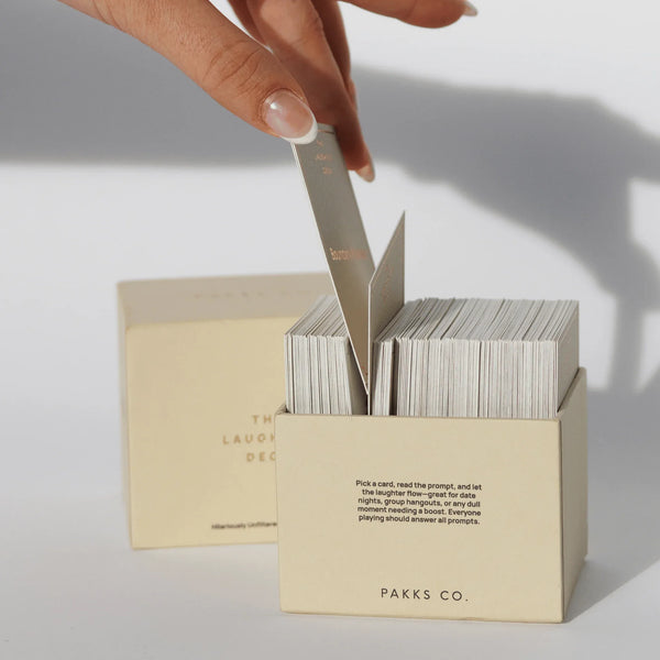 Laughter Deck Conversation Cards box open