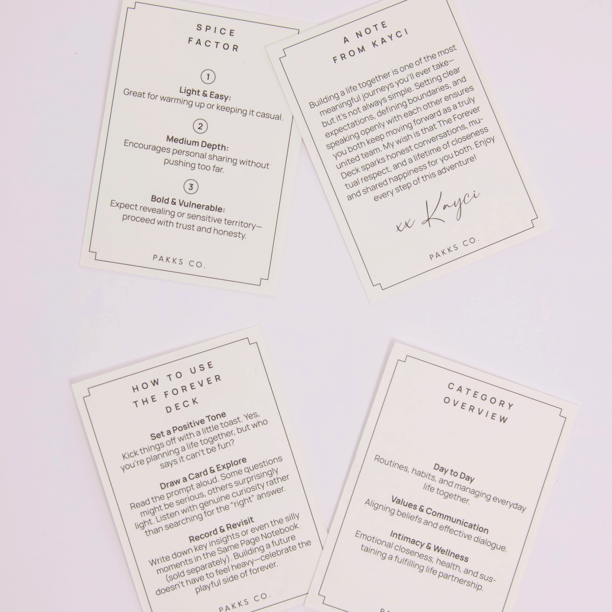 Forever Deck Conversation Cards